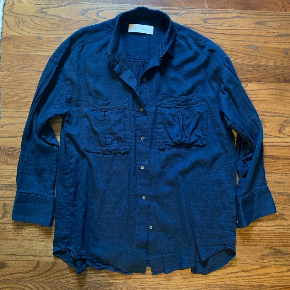 IRO JEANS Cotton Camp Shirt Navy